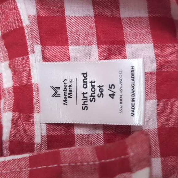 2 Piece Bundle Red Plaid Button Up Shirts Boy's Size 4/5 - Picture 4 of 4